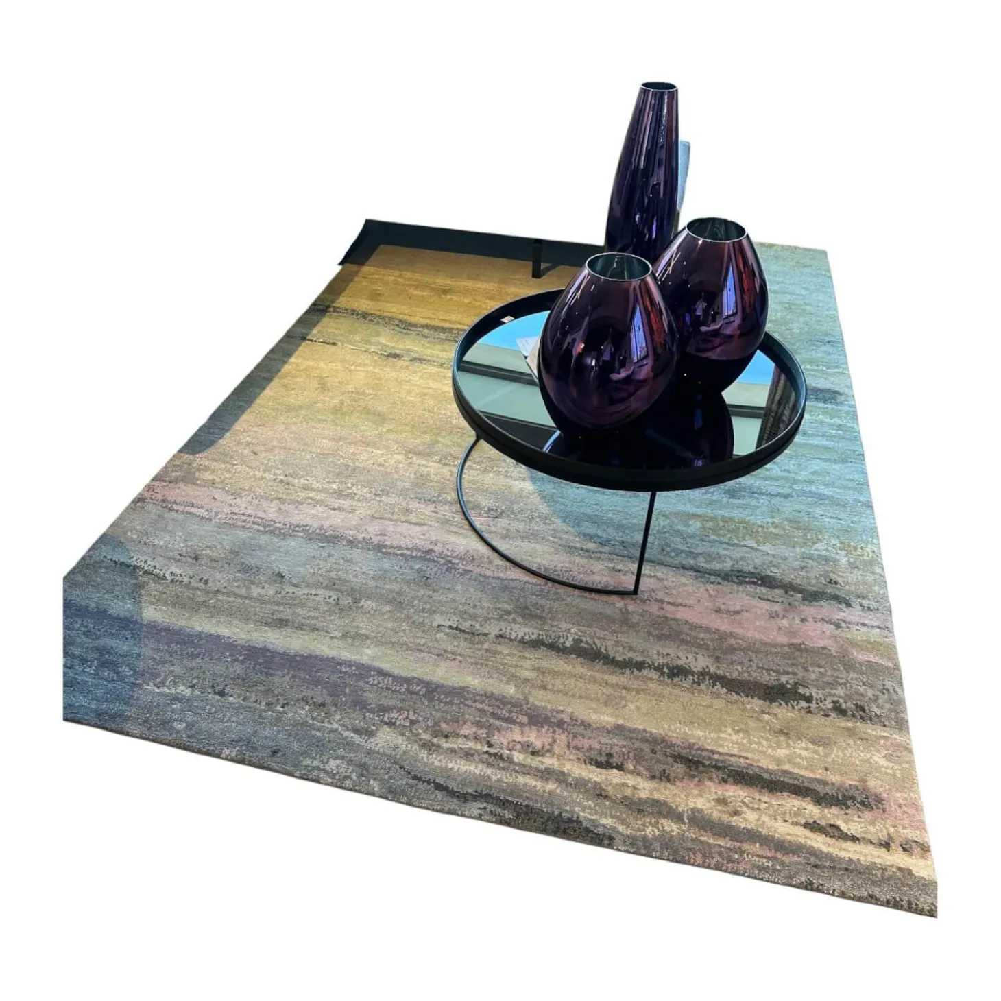 Teppich 200x300 Legends Of Carpets Yungiyungi Wolle Seide Brennnessel Rosa Grün Grau