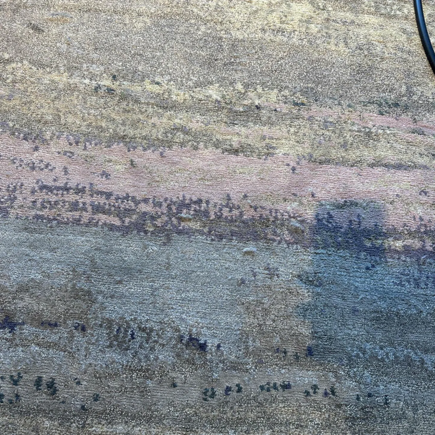 Teppich 200x300 Legends Of Carpets Yungiyungi Wolle Seide Brennnessel Rosa Grün Grau