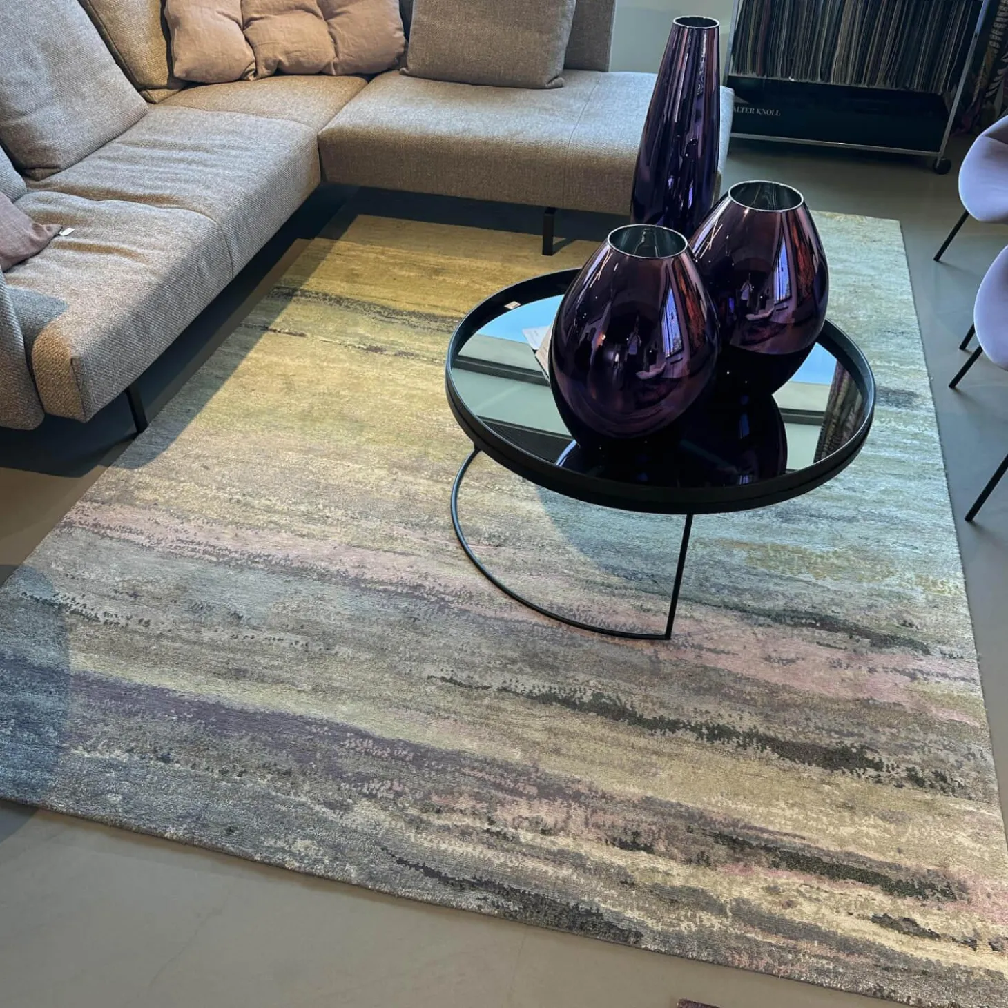 Teppich 200x300 Legends Of Carpets Yungiyungi Wolle Seide Brennnessel Rosa Grün Grau