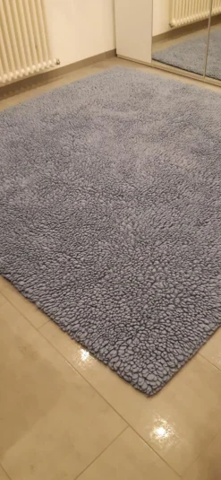 Teppich 190x190 March Schurwolle Eisblau