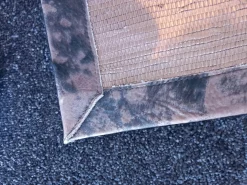 Teppich 300x200 Pezzara Perlato Gold Weiß Leder Dunkelbraun