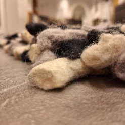 Teppich 200x200 Spots Grau Weiß Schwarz 100% Wolle