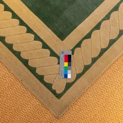 Teppich 252x201 Thani 80 Border 5 Velours Ohne Fransen 21 G68 B0 Grün Handgeknüpft In 80 Knoten