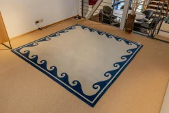 Teppich 209x203 Thani 80 Waves Velours Ohne Fransen 21 G0 B68 Blau Creme Handgeknüft In 80 Konten