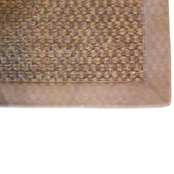 Teppich 200x200 Tropic Braun Textil Mit Einfassung In Nubukleder