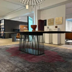 Tisch Basket BC 07 Platte Eiche Geräuchert Anthrazit Geölt Gestell Stahllasur Bronze Mit Kieselkante