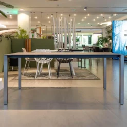 Tisch Basso Gestell Edelstahl Platte Keramik Basalt