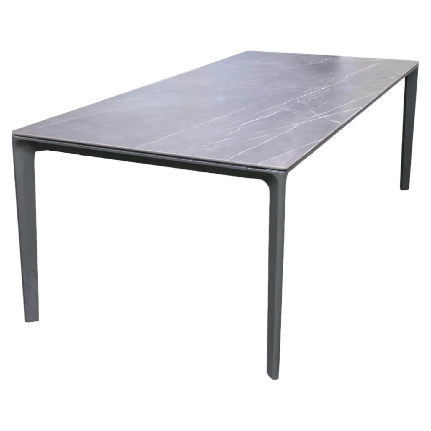 Tisch Carver Outdoor Tischplatte Ceramic Nero Meteor Dunkelgrau Gestell Pulverbeschichtetes Aluminium Meteor Anthrazit