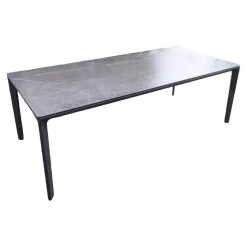 Tisch Carver Outdoor Tischplatte Ceramic Nero Meteor Dunkelgrau Gestell Pulverbeschichtetes Aluminium Meteor Anthrazit