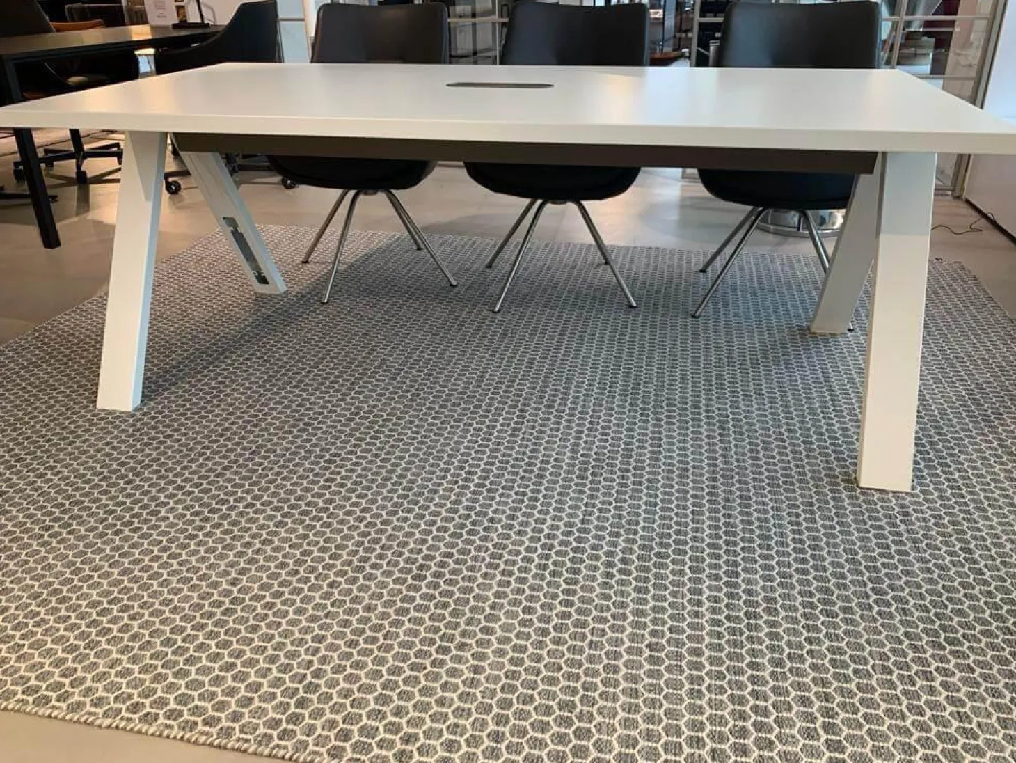 Tisch Cross Platte Stahl Weiß Matt Gestell Bianco Opaco