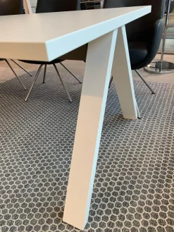 Tisch Cross Platte Stahl Weiß Matt Gestell Bianco Opaco