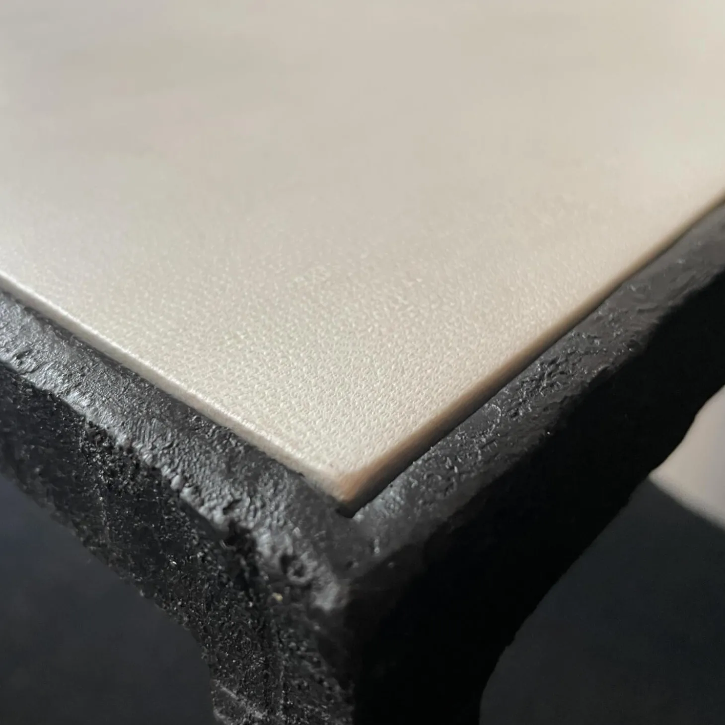 Tisch Giaco Platte Weiß Gestell Schwarz