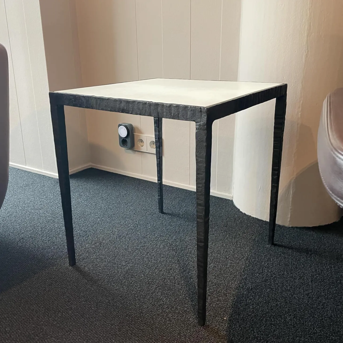 Tisch Giaco Platte Weiß Gestell Schwarz