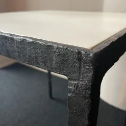 Tisch Giaco Platte Weiß Gestell Schwarz