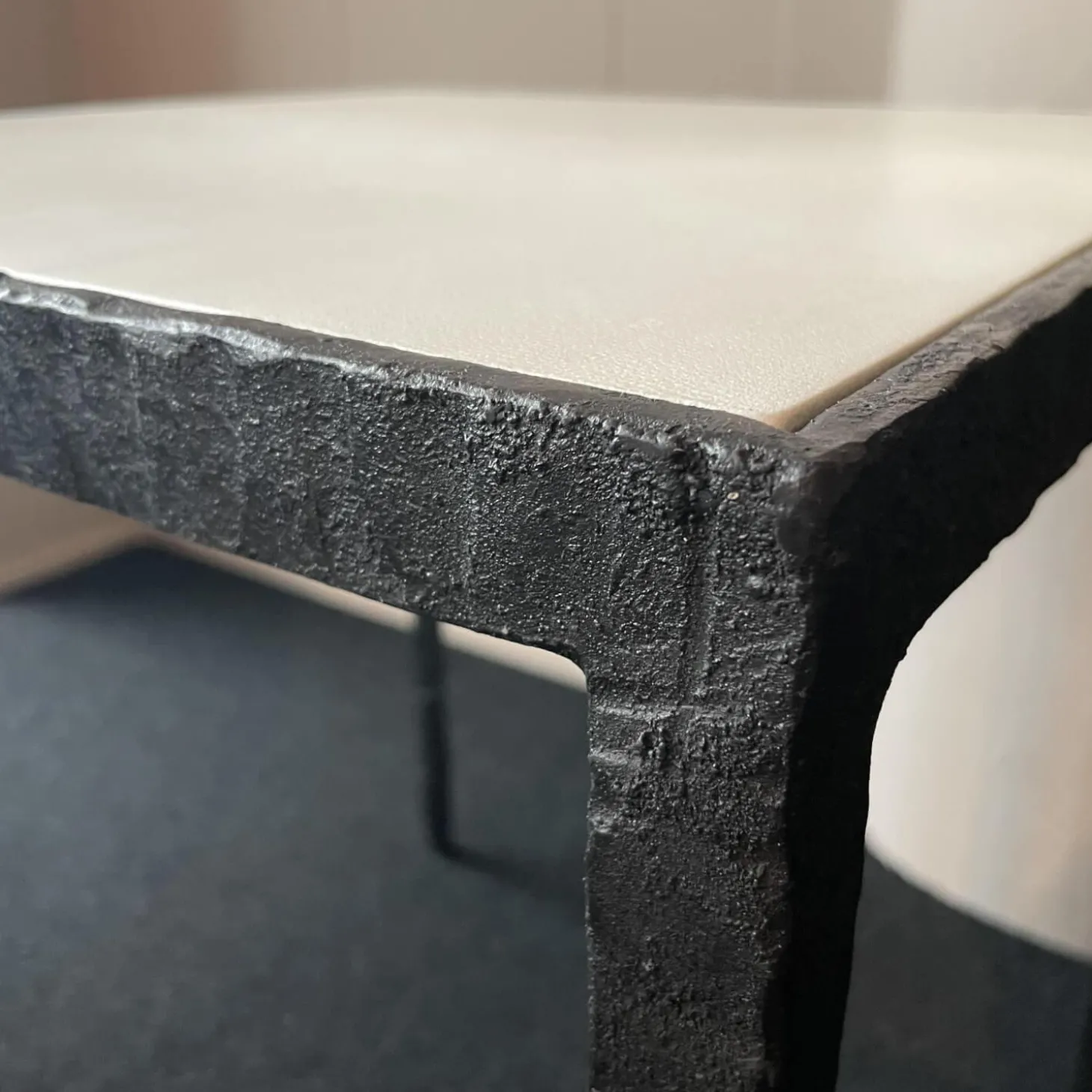 Tisch Giaco Platte Weiß Gestell Schwarz