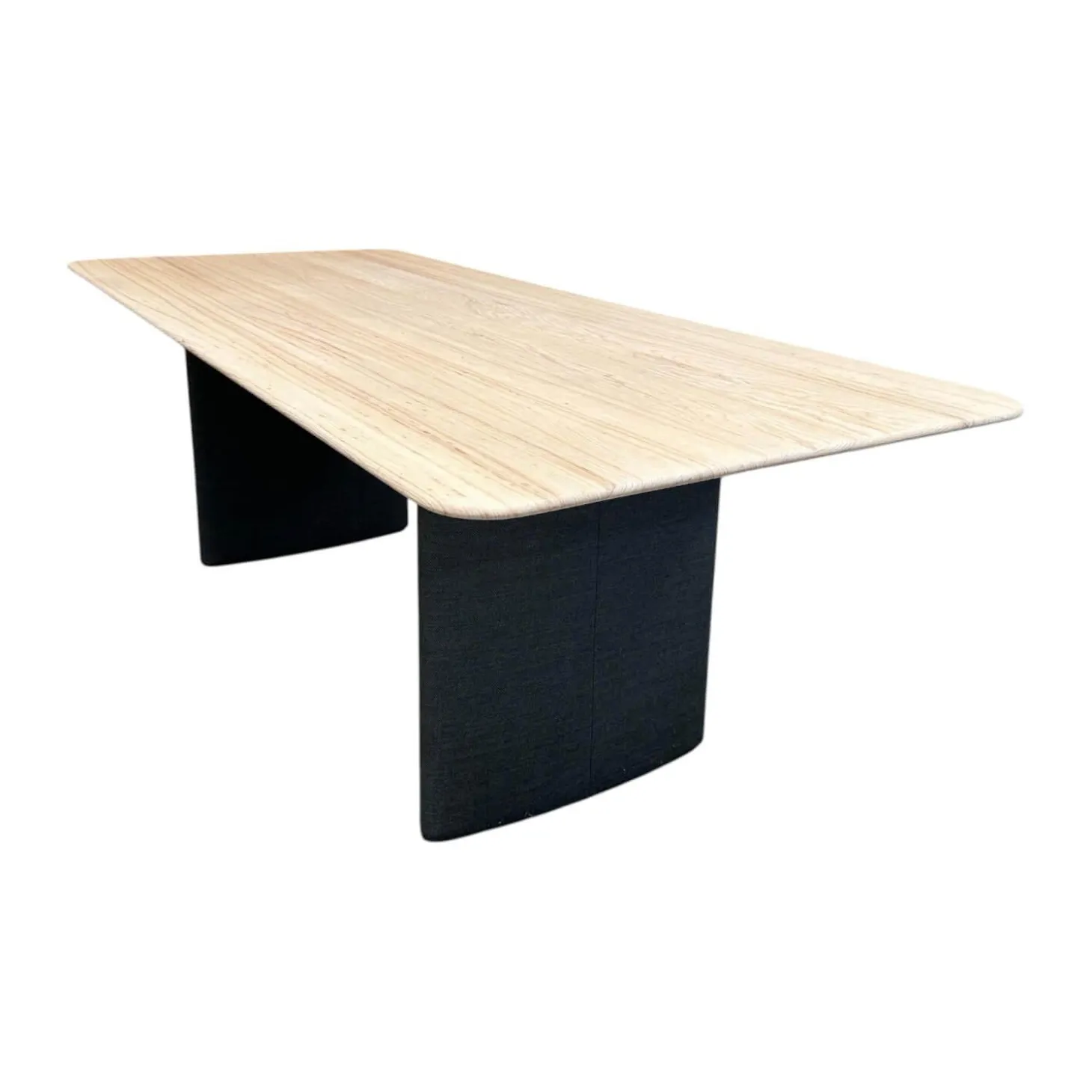 Tisch Ipa Platte Esche Natur Gestell Grau Mit Stoff Bezogen