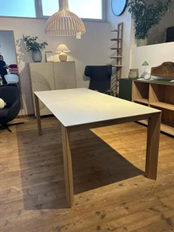 Tisch Kera 4 Platte Keramik Shilin Slate Finish Holzrahmen Gestell Knorrige Eiche Puro Geölt