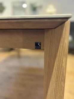 Tisch Kera 4 Platte Keramik Shilin Slate Finish Holzrahmen Gestell Knorrige Eiche Puro Geölt