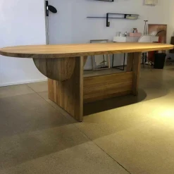 Tisch Lot Eiche Massiv Braun Feststehend