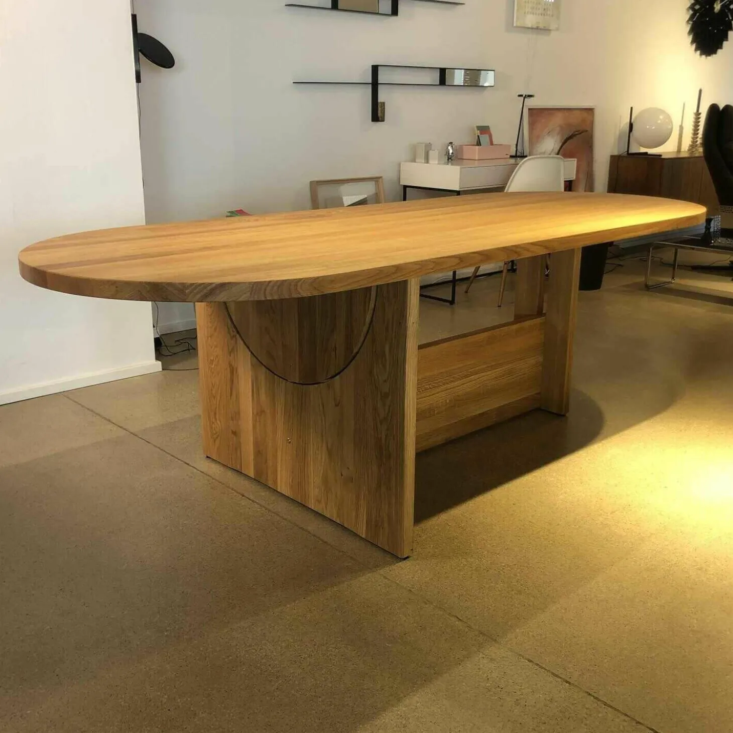 Tisch Lot Eiche Massiv Braun Feststehend