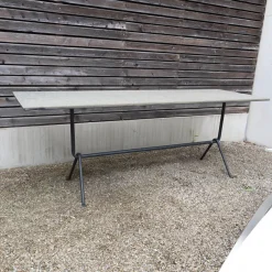 Tisch Officina Italienischer Schiefer Geflammt Gestell Schmiedeisen Lackiert Sowie Rostschutzbehandelt