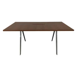 Tisch Ray Table Flex 9811/0 Platte Furnier Amerikanischer Nussbaum Gestell Aluminium Poliert