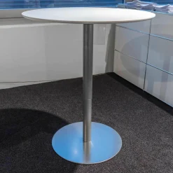Tisch Rondo Platte Lackiert Weiß Basis P86W Säule Rondo P89 Höhenverstellung EZ