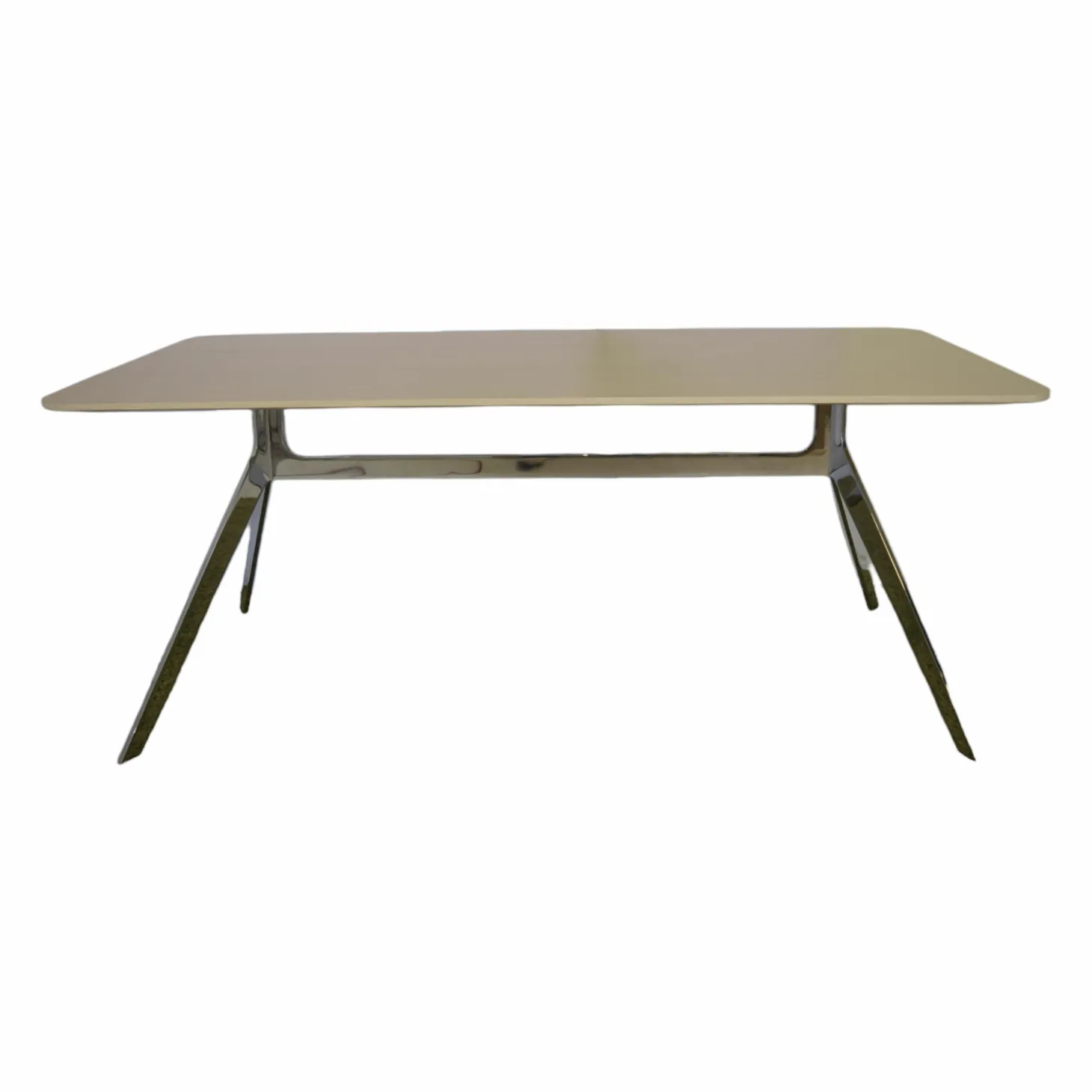 Tisch Star Eiche Hell Gebeizt Gestell Verchromt