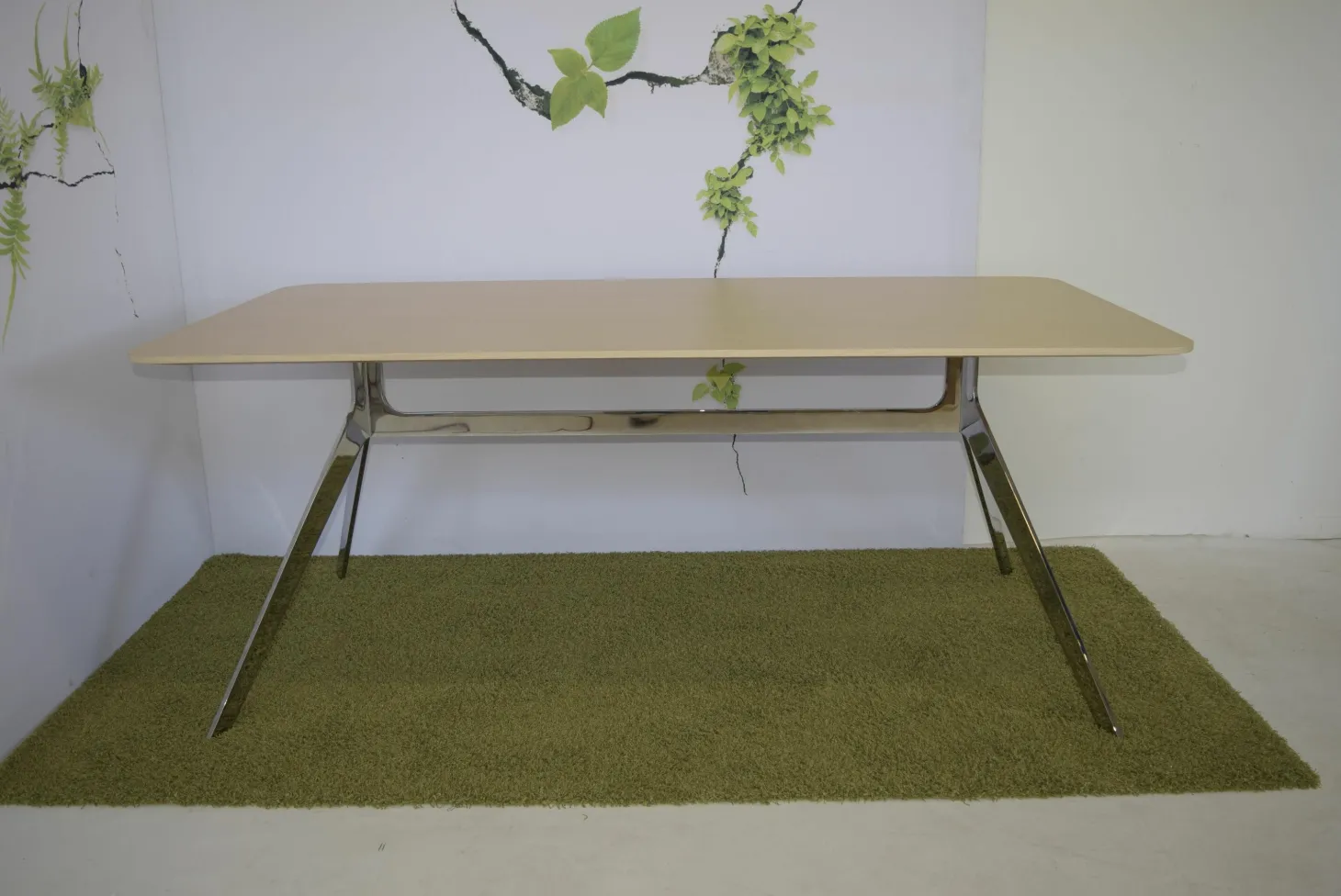 Tisch Star Eiche Hell Gebeizt Gestell Verchromt