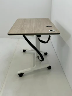 Tisch Talent 500 Malamin Eiche Gestell Weiß Klappbar auf Rollen