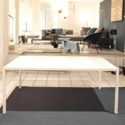 Tisch Tense Stahl 35mm mit Mineralsteinverkleidung Homogen Weiß S005