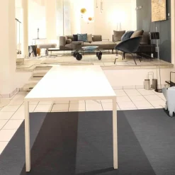 Tisch Tense Stahl 35mm mit Mineralsteinverkleidung Homogen Weiß S005