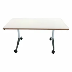 Tisch Timetable Schichtstoff Softmatt Weiß Standrohr Glanzverchromt