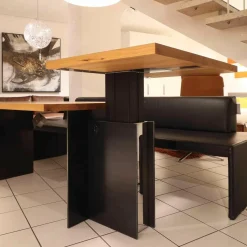 Tisch Tix eMotion Platte Ulme Massiv Naturart Mit Höhenverstellbarem Ansatztisch