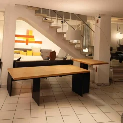 Tisch Tix eMotion Platte Ulme Massiv Naturart Mit Höhenverstellbarem Ansatztisch