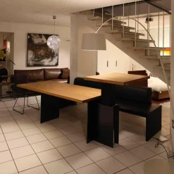 Tisch Tix eMotion Platte Ulme Massiv Naturart Mit Höhenverstellbarem Ansatztisch