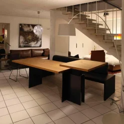 Tisch Tix eMotion Platte Ulme Massiv Naturart Mit Höhenverstellbarem Ansatztisch