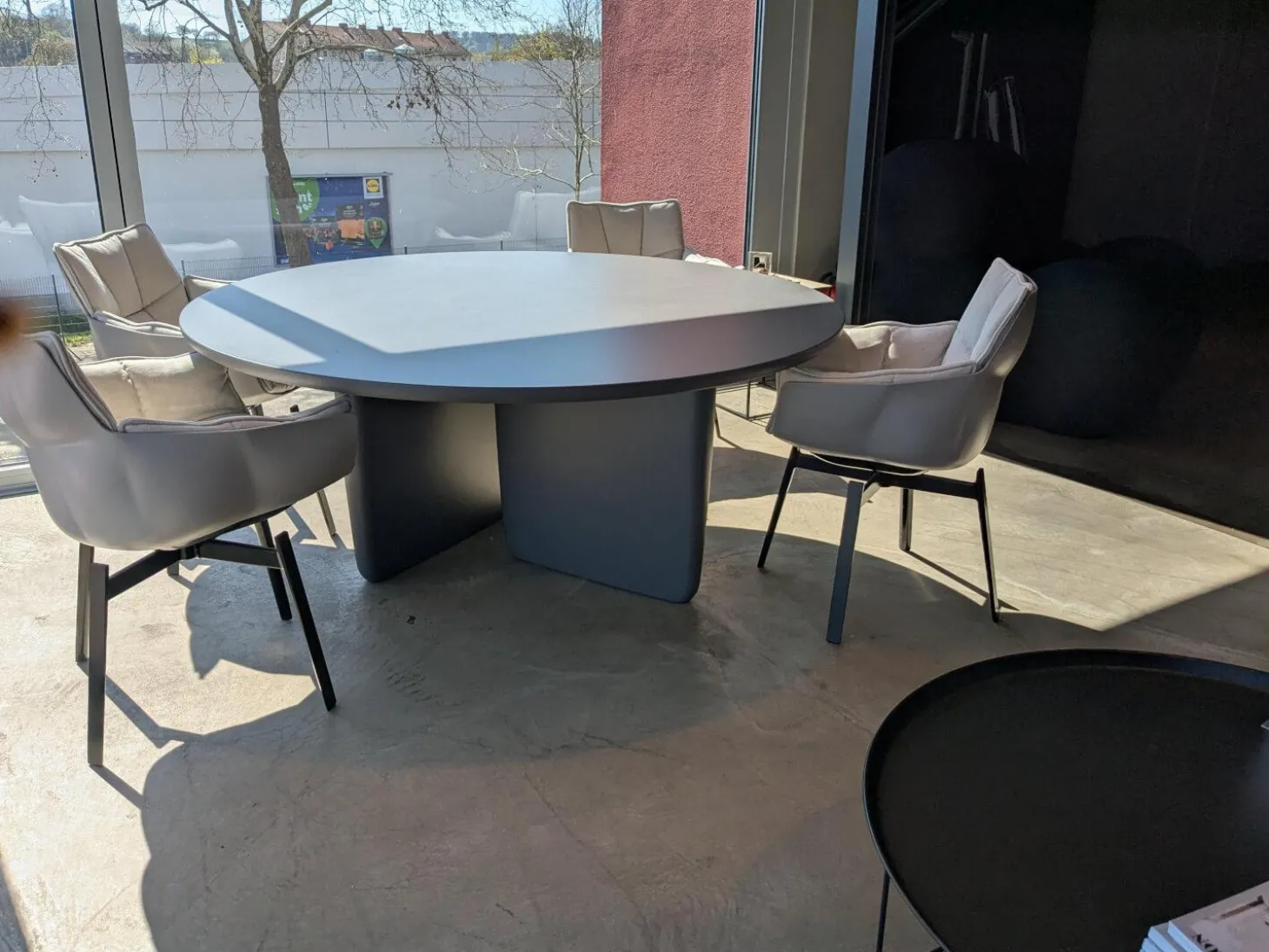 Tisch Tobi-Ishi MDF Stahlgrau Lack Satiniert