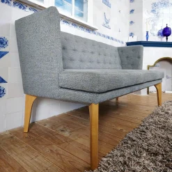 Tischbank Bezug CA1463 082 Blau Grau Gestell Eiche Natur Geölt