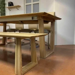 Tischgruppe Veneto Rüster Geölt Tisch Ausklappbar mit Bank und 3 Stühlen