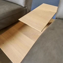 Trapezsofa 4230 Leder 24 Longlife Rustica Magma Grau Metallkufe Anthrazit Pulverbeschichtet Zwischentisch Wildeiche 681