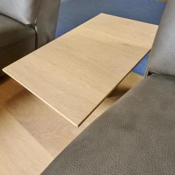 Trapezsofa 4230 Leder 24 Longlife Rustica Magma Grau Metallkufe Anthrazit Pulverbeschichtet Zwischentisch Wildeiche 681