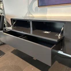 Tv Lowboard Cubo Glattlack Cosmos 436 Anthrazit Abdeckplatte Keramik Marmor Schwarz 015 Mit Beleuchtung Ohne Dekoration Ohne Leuchte