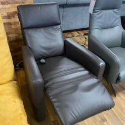 TV Sessel Augsburg Bezug Leder Dolcia Moor Dunkelbraun Schwarz Füße Kunststoff Inklusive Thermo-Lux-Heizmattenfunktion