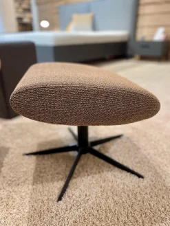 TV Sessel Senza SZ 032 Stoff Reno Melangegarn Cognac Anthrazit Braun Gestell Schwarz Inklusive Hocker