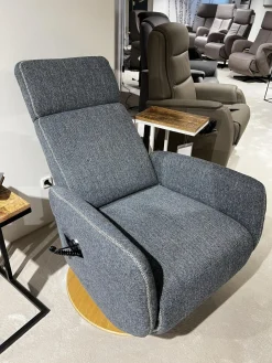 TV Sessel Sommerville Stoff Amsterdam Blau Grau Drehteller Eiche Bianco 2 Motorisch Mit Akku