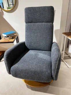 TV Sessel Sommerville Stoff Amsterdam Blau Grau Drehteller Eiche Bianco 2 Motorisch Mit Akku