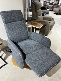 TV Sessel Sommerville Stoff Amsterdam Blau Grau Drehteller Eiche Bianco 2 Motorisch Mit Akku