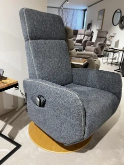 TV Sessel Sommerville Stoff Amsterdam Blau Grau Drehteller Eiche Bianco 2 Motorisch Mit Akku