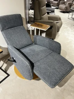 TV Sessel Sommerville Stoff Amsterdam Blau Grau Drehteller Eiche Bianco 2 Motorisch Mit Akku